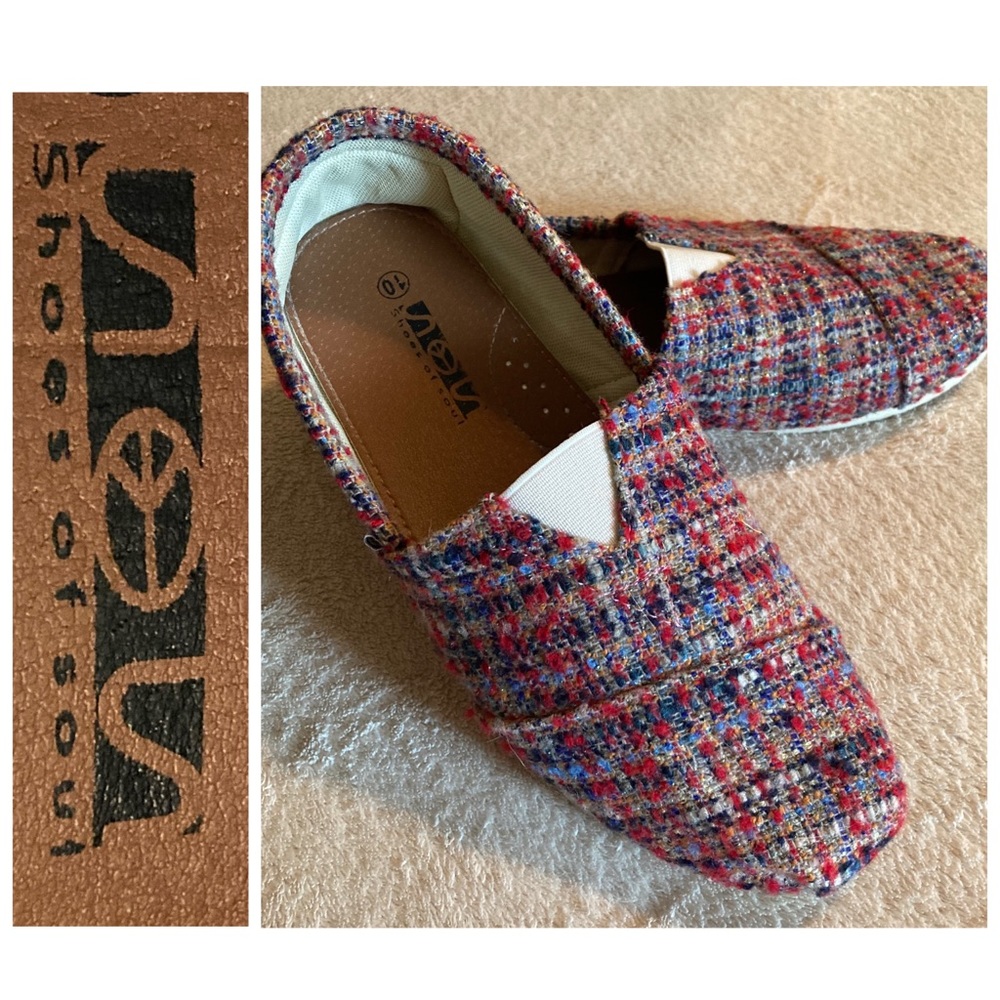🚨 SALE SOS Shoes of Soul Slip on Flats Tweed Flats 10